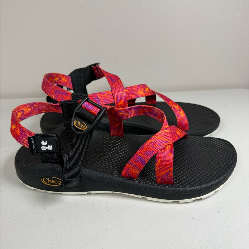Chaco Cloud Sandals Women’s Size 11 Pink Purple Magenta Swirl Pattern